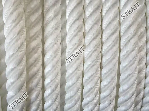High strength round wire PP (polypropylene) cable - three strands white